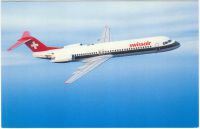Postkarte mit: Swissair Fokker 100